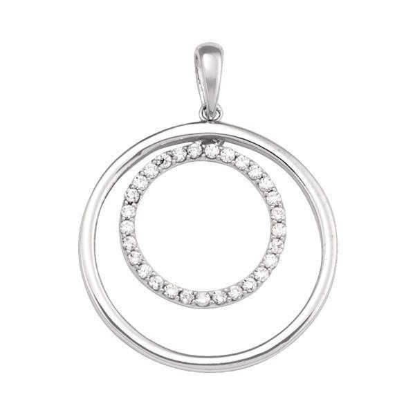 10K White Gold CZ Fashion Pendant