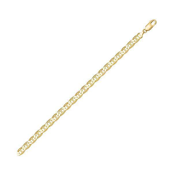 7" 18K Gold Hollow Flat Anchor Bracelet - 2.5 gm