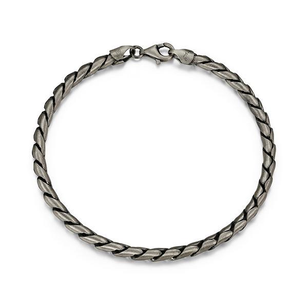 Sterling silver CJ Ethos ITALIAN CHAIN gun metal round cuban bracelet