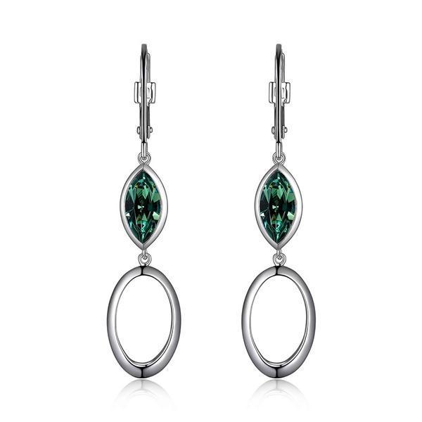 ER2LCDN97-W Sterling Silver EXPRESSION Erinite Swarovski Crystal Drop Earrings