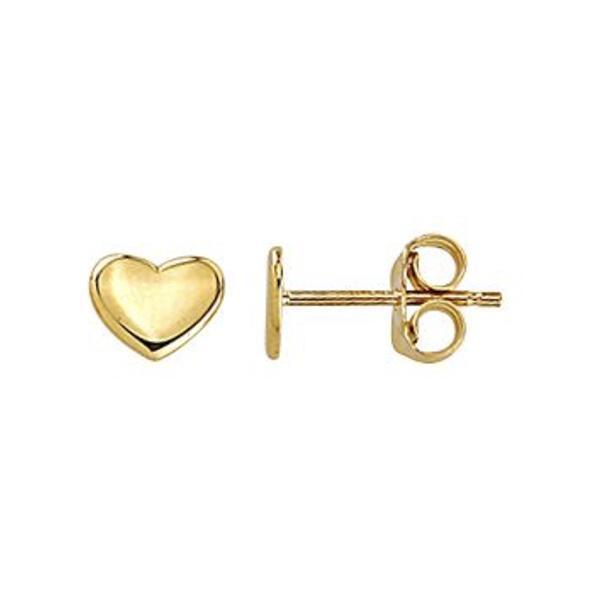 10K Yellow Gold Mini Heart Stud Earrings - Gold