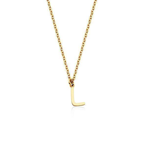 CJ Steelx Carded Letter "L" Necklace - Gold