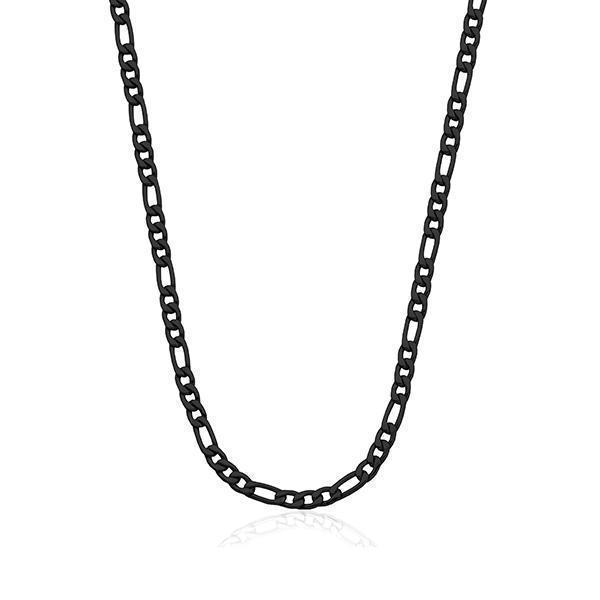 STEELX 4.5mm Figaro Chain Necklace - Black