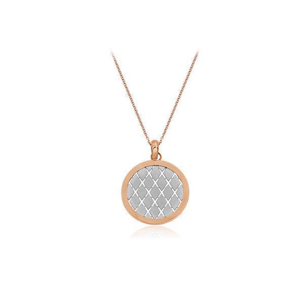 CJ Steelx Grid Necklace - Silver and Rose Gold