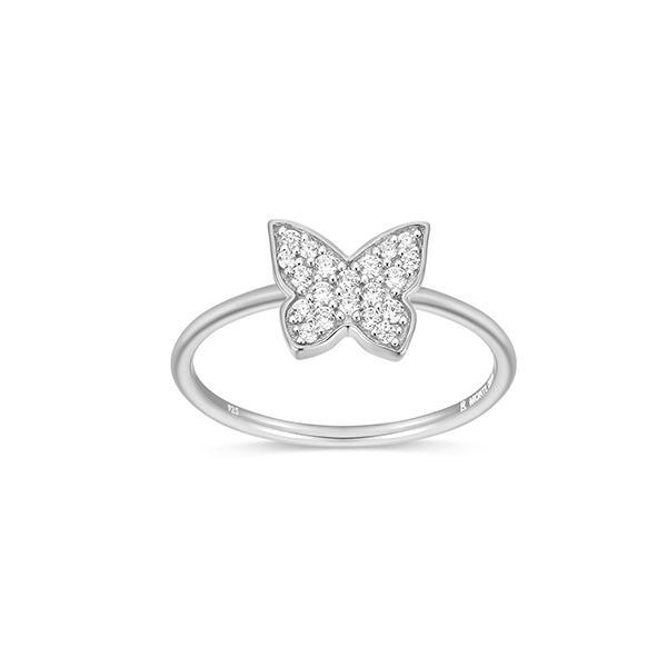 CJ Monte sterling silver lab­created diamond butterfly ring - Size 6