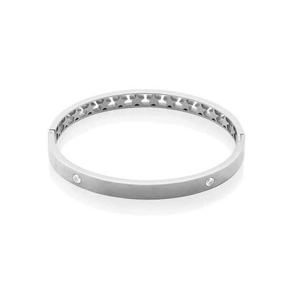 CJ Steelx Double Sided Bangle - Silver