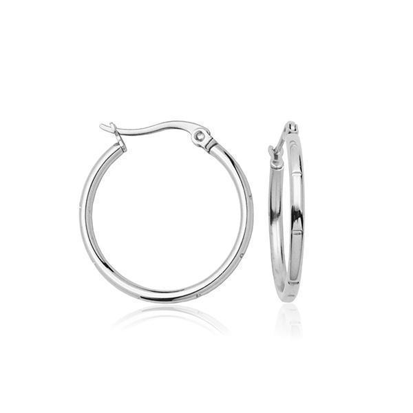 CJ Steelx 25mm Hoop Earrings - Silver - Jewellery