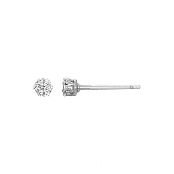 CJ Monte sterling silver lab­-created diamond small round cluster stud earrings