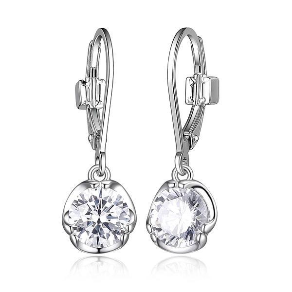 ER2LCF900-W Sterling Silver PROMISE 6.5mm Round Cubic Zirconia Drop Earrings
