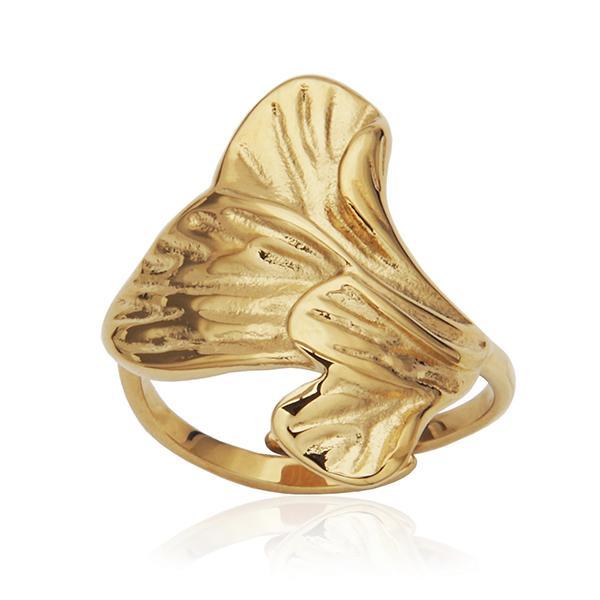 CJ STEELX Leaf Ring Size 7 - Gold
