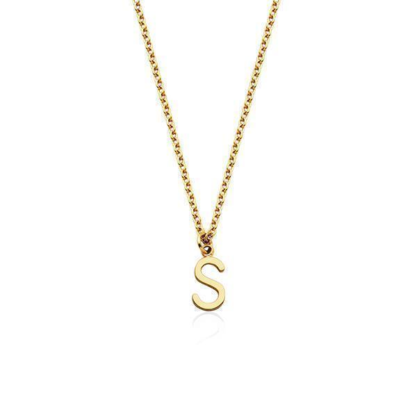 CJ Steelx Carded Letter "S" Necklace - Gold