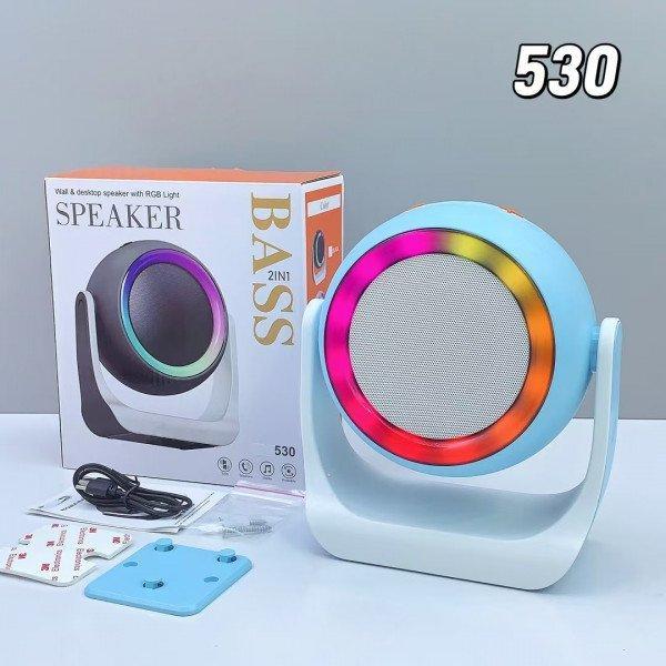 Mountable Bluetooth Speaker with Adjustable Angle, Rotatable Design & Colorful LED Light - Blue