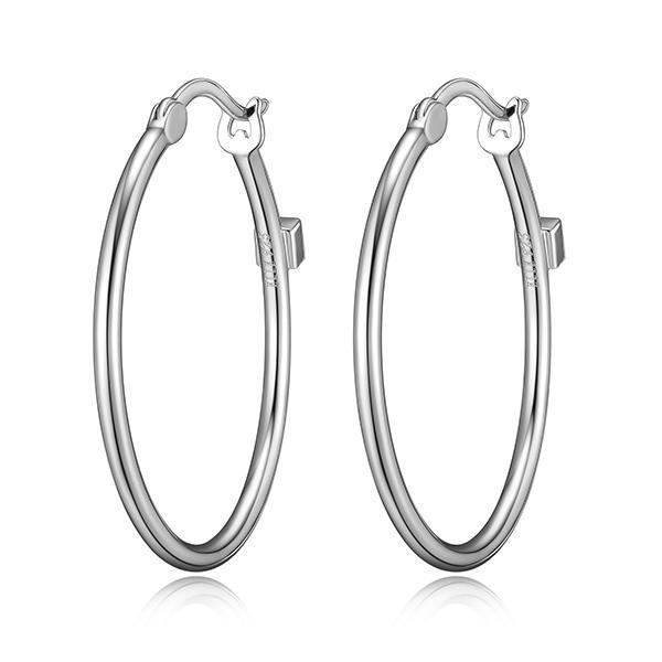 ER2LCG6A0-W Sterling Silver LYRA 30mm Hoop Earrings