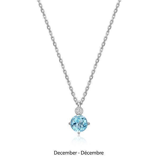 NR0LBUX-DEC "Birthstone" December (Topaz) and Lab Grown Diamond Necklace