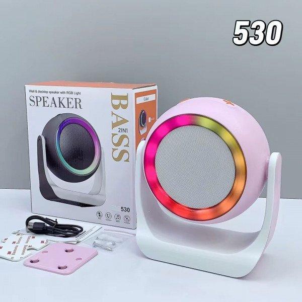 Mountable Bluetooth Speaker with Adjustable Angle, Rotatable Design & Colorful LED Light - Pink
