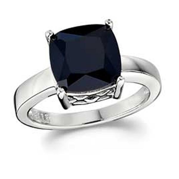 RR4L83162-W-7 Sterling Silver SPECTRUM Black Cubic Zirconia Ring Size 7