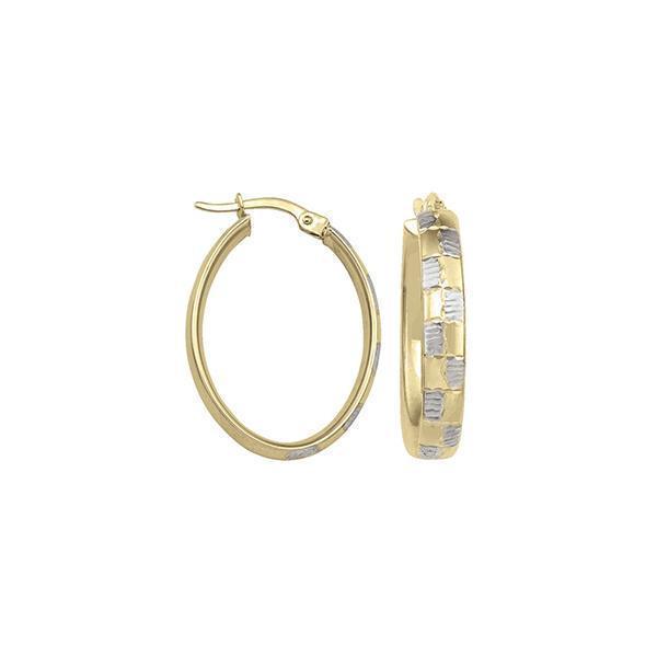 14K Two Tone Gold Hoop Earrings