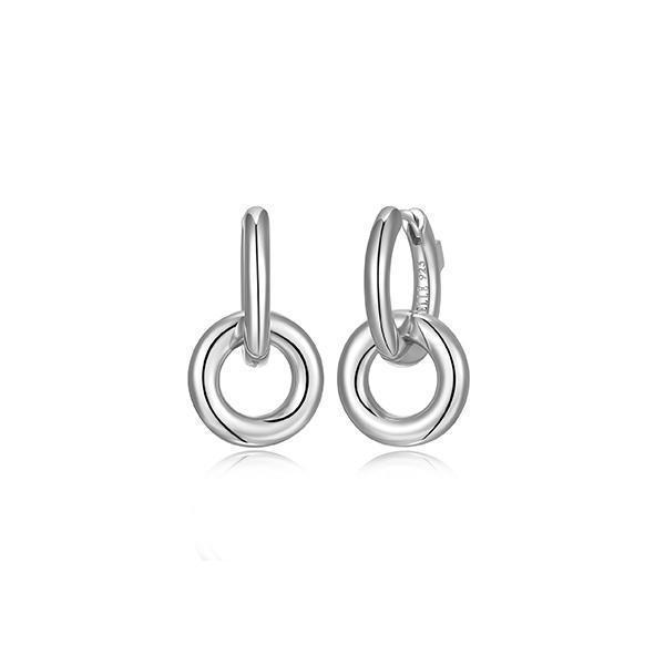 ER2LCN9-W "Simpatico" 16mm 2 in 1 Hoop with Removable Circle Link Earrings