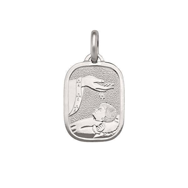 14K White Gold Baptism Pendant - 2.0 gm