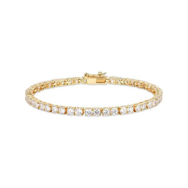 Diamondlite Cubic Zirconia 3mm Round Tennis Bracelet - Gold