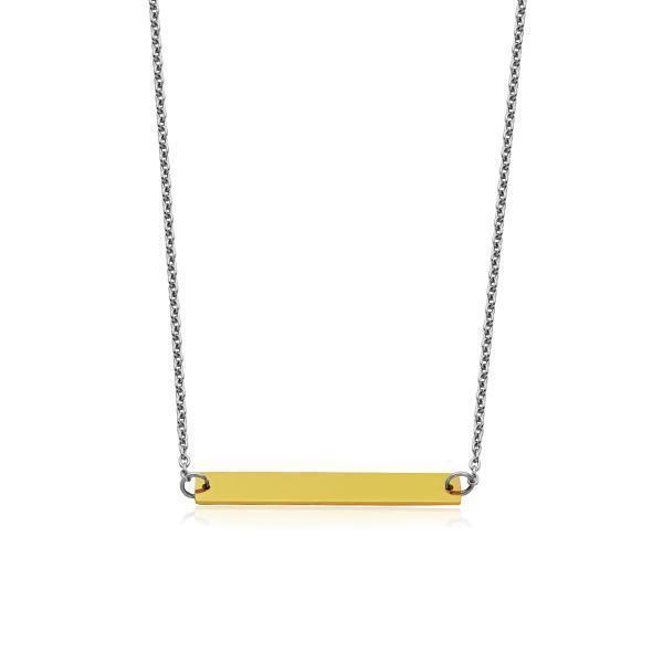 CJ Steelx "Engrave Collection" Bar Necklace - Gold