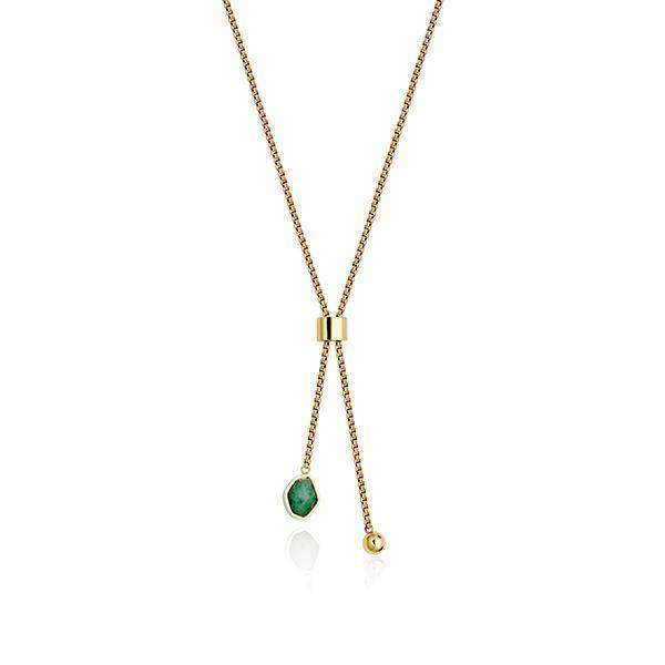 CJ Steelx Aventurine Bolo Necklace - Gold