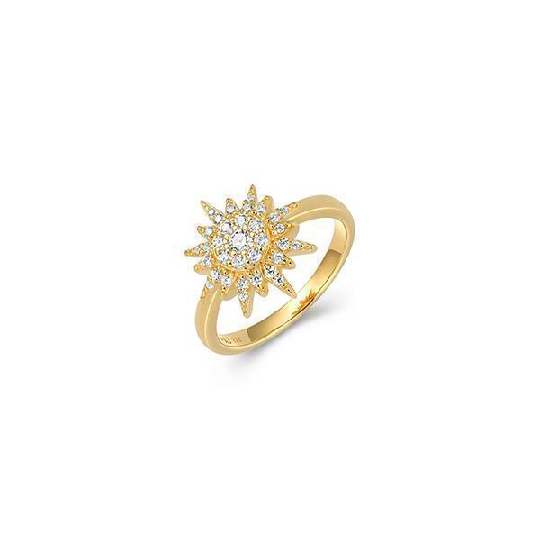 Goddess Diamondlite Cubic Zirconia Starburst Ring - Gold - Size 7