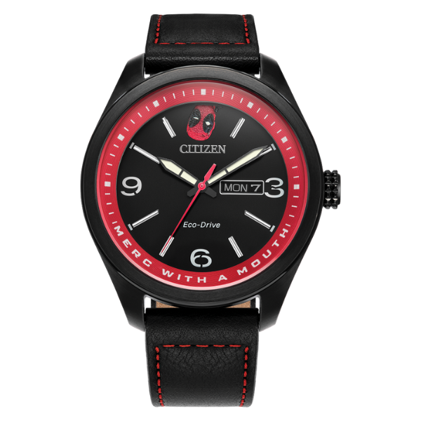 AW0145-02W Eco-Drive Marvel Here Comes Deadpool Men Watch