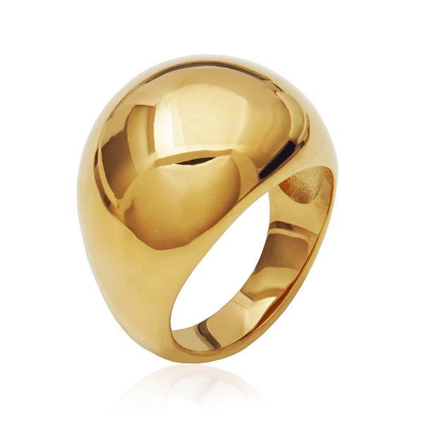 CJ STEELX High Polish Puffy Dome Ring Size 7 - Gold
