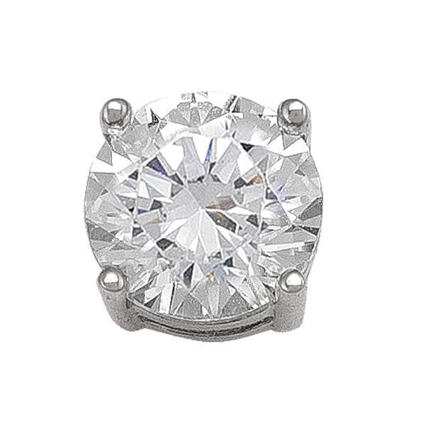10K Silver Cubic Zirconia Stud Earrings