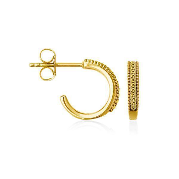 CJ Steelx "November" Citrine Crystal Huggie Hoop Earrings - Yellow