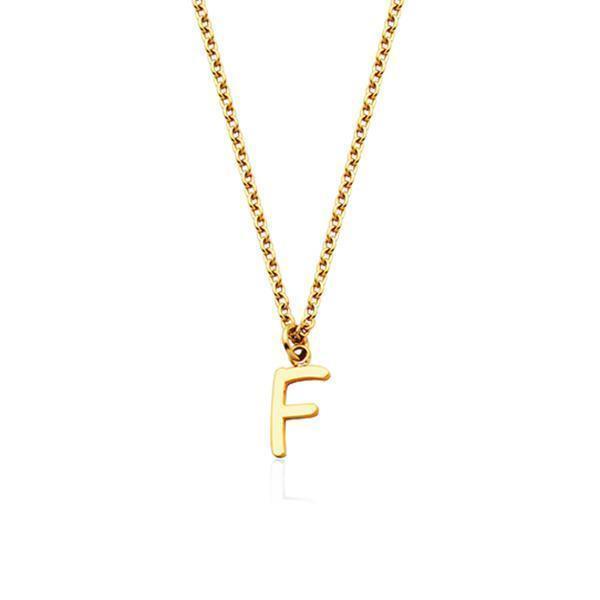 CJ Steelx Carded Letter "F" Necklace - Gold