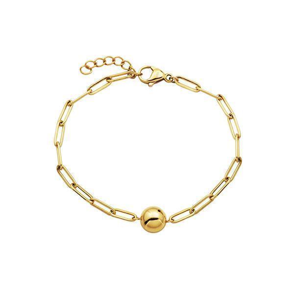 CJ Steelx Link Chain and Bead Bracelet - Gold