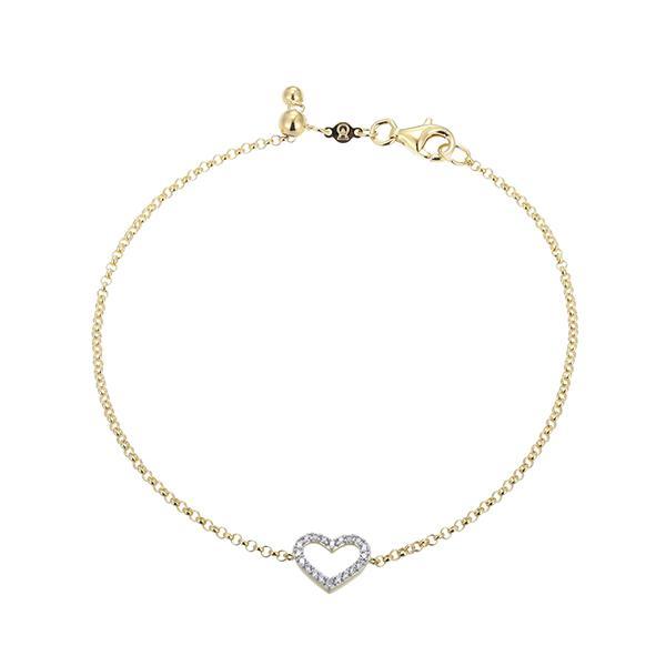 CJ Monte sterling silver lab­created diamond adjustable open heart bracelet