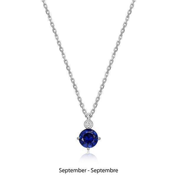 NR0LBUX-SEP "Birthstone" September (Sapphire) and Lab Grown Diamond Necklace