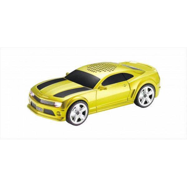 American Race Car Coupe Design Best Surround Sound Portable Bluetooth Wireless Speaker with LED Lights KIWS592 for Universal Cell Phone And Bluetooth Device - Yellow