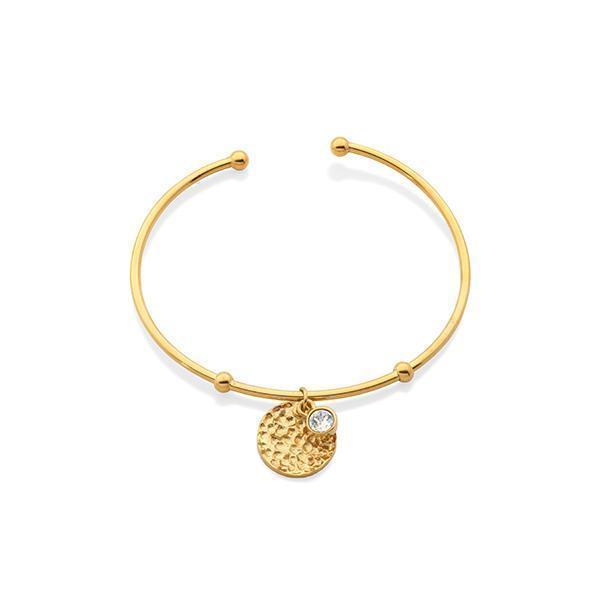 CJ Steelx Flexi Bangle Disc Bracelet in IP Gold