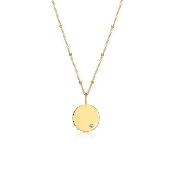 Diamondlite Cubic Zirconia Disc Necklace - Gold