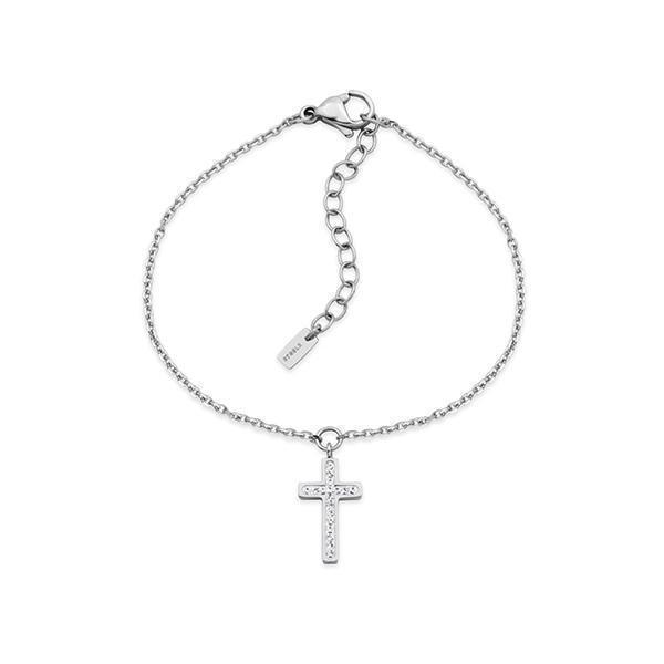 CJ Steelx Cross Bracelet - Silver