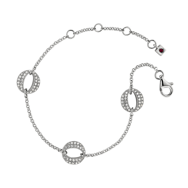 BR1LA3H0-W-6.5 Portal Micro Pave Open Circle Station Bracelet Size 6.5