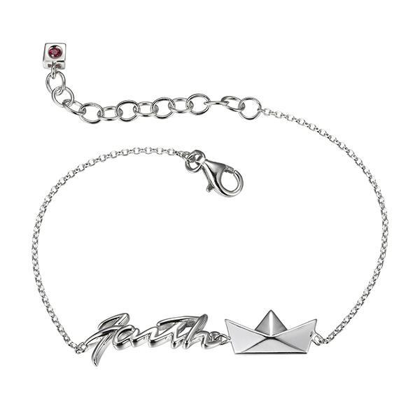 BR1LAGGA-W-6.5 Origami Ship and Faith Bracelet Size 6.5