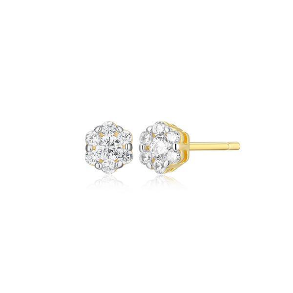 CJ Monte sterling silver lab­created diamond round cluster stud earrings