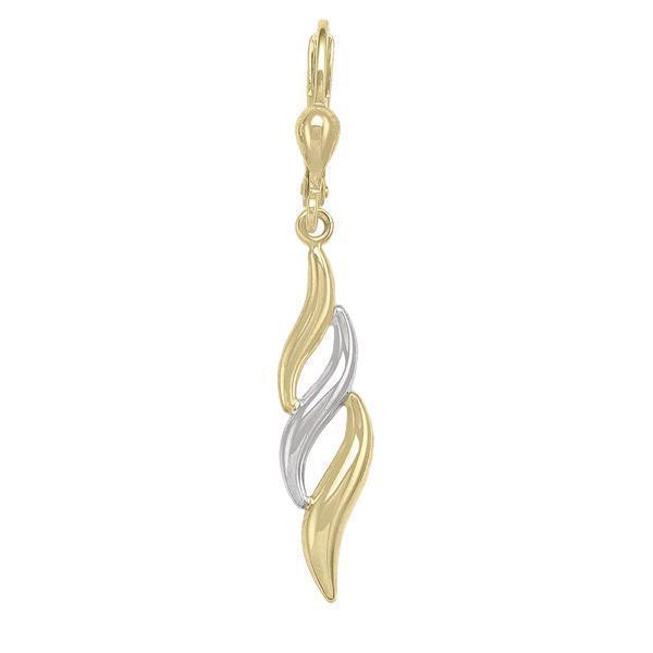 10K Gold and Silver Fashion Drop Earrings