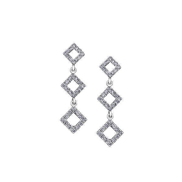 Diamond Earrings in 10K White Gold (0.086-0.144 CT. T.W.) - Silver