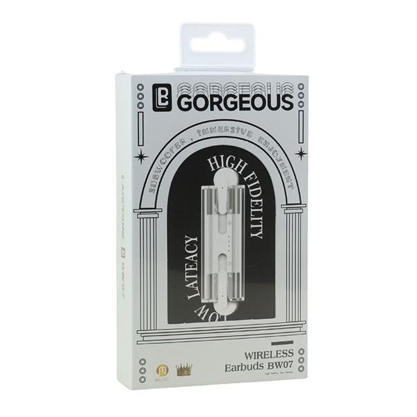 Chic Tube Design Wireless TWS Earbuds Headset: Lipstick Shape, Fashion Colors with Charging Case KIBW07 for Universal Cell Phone And Bluetooth Device - White