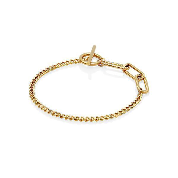 CJ Steelx Twisted Paperclip Link Toggle Bracelet - Gold