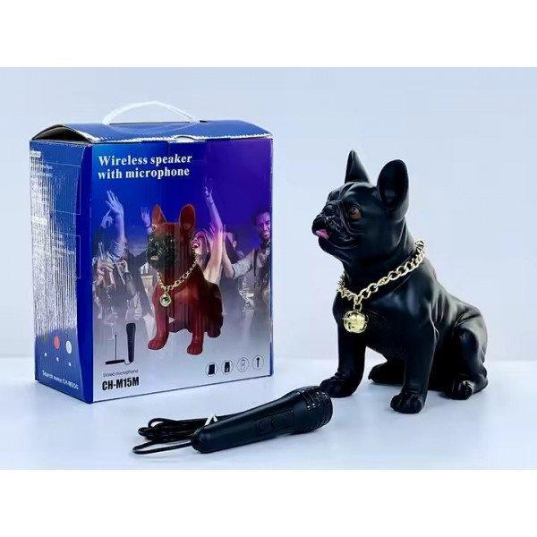 French Bulldog Bluetooth Speaker - Powerful Sound, Unique Dog Design KIM15 for Universal Cell Phone And Bluetooth Device - Black