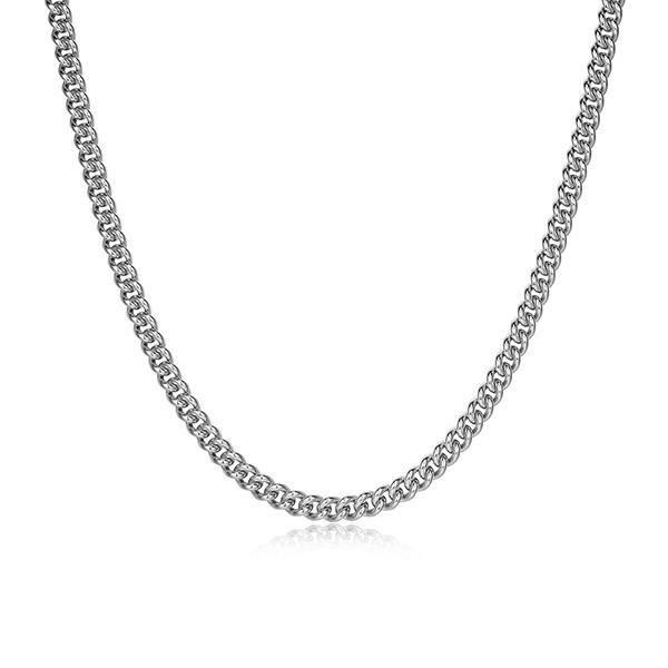 Sterling silver CJ Ethos ITALIAN CHAIN rhodium plated 150 curb chain - 22"
