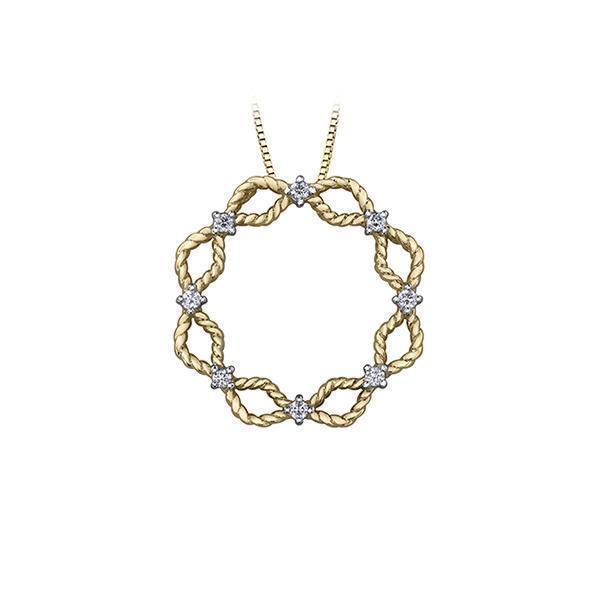 Diamond Pendant in 10K (0.16 CT. T.W.) - Silver and Gold