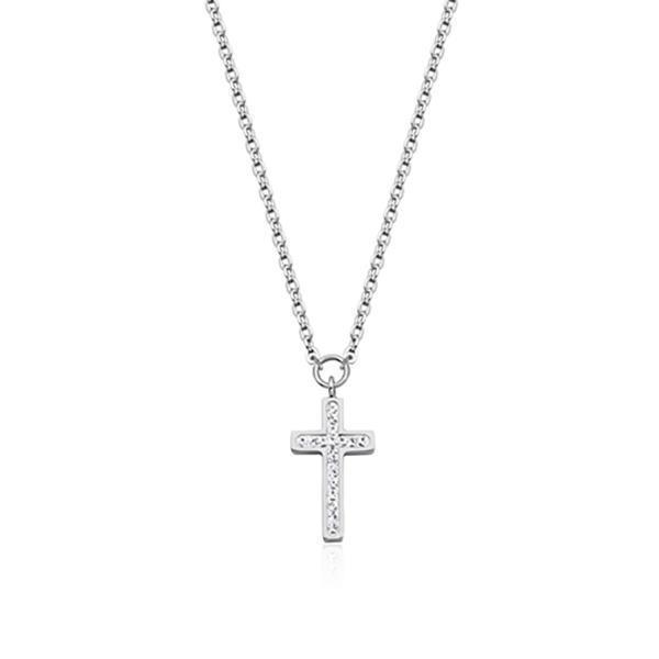 CJ Steelx Cross Necklace - Silver